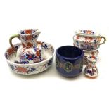 Masons Ironstone six piece toilet set and a Victorian glazed planter