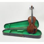 John Murdoch & Co 'The Maidstone' three-quarter size violin with 33.5cm two-piece maple back and rib