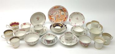 Collection of 18th and 19th century English porcelain including Newhall, Coalport, Worcester, Caughl