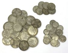 Approximately 320 grams of pre 1947 Great British silver coins including half crowns etc