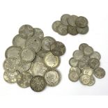 Approximately 320 grams of pre 1947 Great British silver coins including half crowns etc