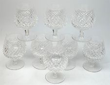 Set of eight Waterford Alana brandy glasses (8)