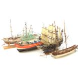 20th Century painted model of a fishing trawler 'Seestern', L59cm and three other ship models (4)