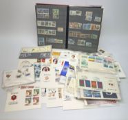 Stamps including State of Bahrain first day covers, various mint stamps, Great British mint and used