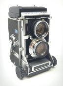 A Mamiya C33 Professional twin lens camera.