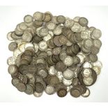 Approximately 640 grams of pre 1920 Great British silver coins, mostly threepence pieces