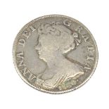 Queen Anne 1703 shilling coin, Vigo below bust