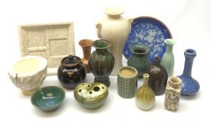 A collection of assorted Studio pottery and some Oriental ceramics, to include a number of crackle g