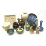 A collection of assorted Studio pottery and some Oriental ceramics, to include a number of crackle g