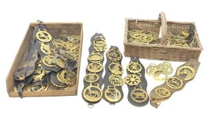 Collection of Horse brasses, some on leather backing (approx 100)