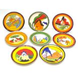 Set of eight Wedgwood Clarice Cliff collectors plates; comprising "Red Roofs", "Poplar", "Blue Lucer