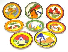 Set of eight Wedgwood Clarice Cliff collectors plates; comprising "Red Roofs", "Poplar", "Blue Lucer