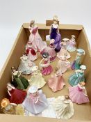 A group of nineteen Coalport figurines, comprising Ladies of Fashion Anastasia, Figurine of the year