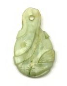 A carved Jade pendant, H7.5cm.