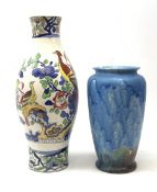 A large Mason's Ironstone vase, decorated birds upon blossoming branches, with printed mark beneath,