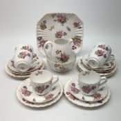 A Copeland Spode tea set, comprising six teacups, six saucers, six side plates, an open sucrier, mil