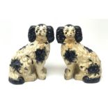 Pair of Victorian style Staffordshire Spaniels, H27cm