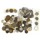 World coins including Queen Victoria East India Company 1840 quarter rupee, United States of Americ