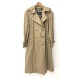 Ladies Burberry trench coat, approx size 10