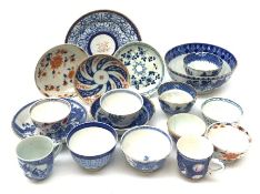 Collection of 18th century and later porcelain including a Queen Charlotte pattern tea bowl and sauc