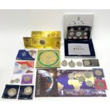 Royal Mint United Kingdom 2000 proof set cased with certificate, 2000 five pound coin in card holder
