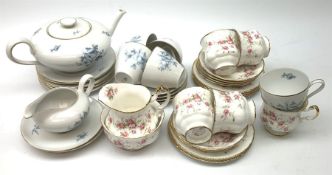 Paragon Victoriana Rose teaware comprising of five cups and six saucers, six side plates, milk jug,