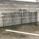 Pair 4'6 wrought metal driveway gates, scrolling detailing