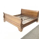 French mahogany 6' Super King sleigh bed, W199cm, H99cm, L220cm