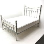 Victorian style metal 4'6 double bedstead with Sleepcool mattress, W138cm, H150cm, L205cm