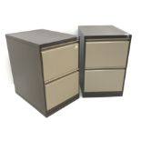 Two Triumph two drawer filing cabinets, W47cm, H71cm, D63cm