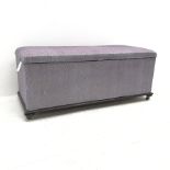 Victorian upholstered ottoman blanket box, single hinged lid, W127cm, H51cm, D58cm