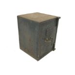 Victorian cast iron safe, single door enclosing drawer, ''The Sphinx Safe, Birmingham' with key, W38