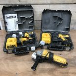 De Walt D28134 angle grinder, a DeWalt DC735 cordless drill and a DeWalt DC740K2 cordless drill