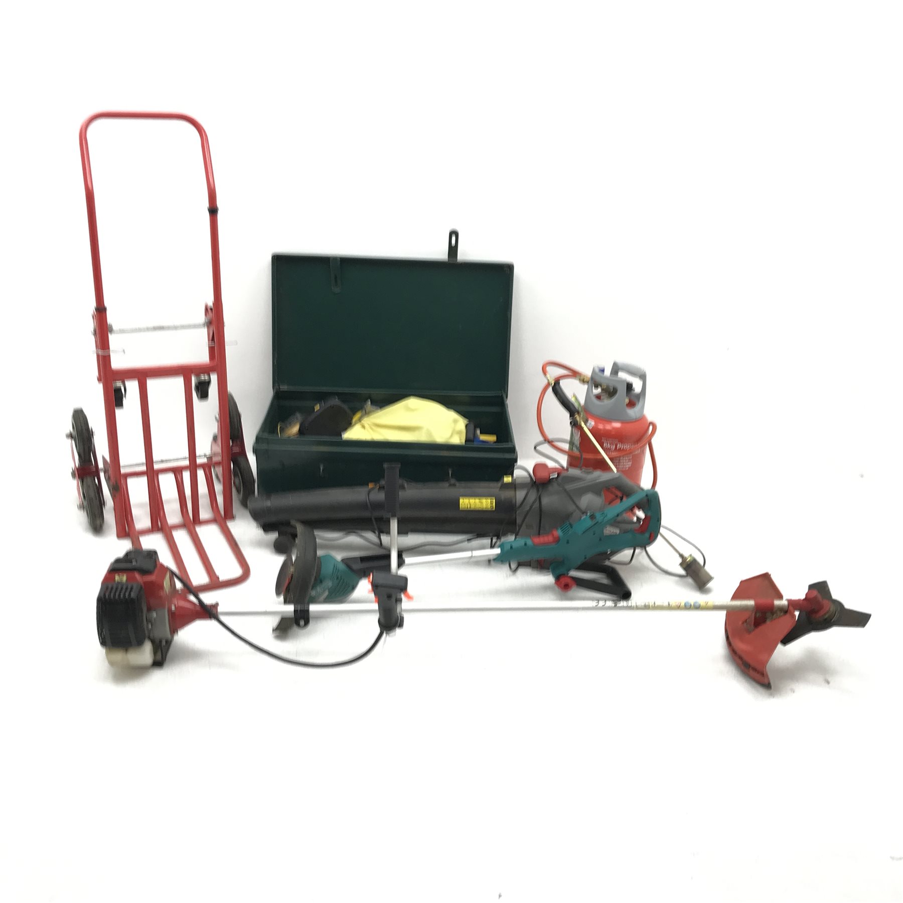 ST-BC415B strimmer, a leaf blow, gas blow torch, sack barrow, two tier ladders, and other tools - Image 2 of 2