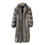 Fine quality full length Silver Fox fur Coat, approx. size 12 - 14, (underarm to underarm measures 5