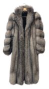 Fine quality full length Silver Fox fur Coat, approx. size 12 - 14, (underarm to underarm measures 5