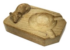 'Mouseman' oak ashtray by Robert Thompson of Kilburn, L10cm