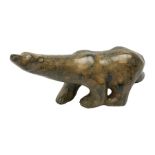 Pierre Chenet (French Contemporary): Polar Bear, bronze ochre patina nuanced with green, impressed s