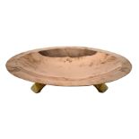Birmingham Guild of Handicraft copper bowl, of circular form, the broad rim stamped with circles and