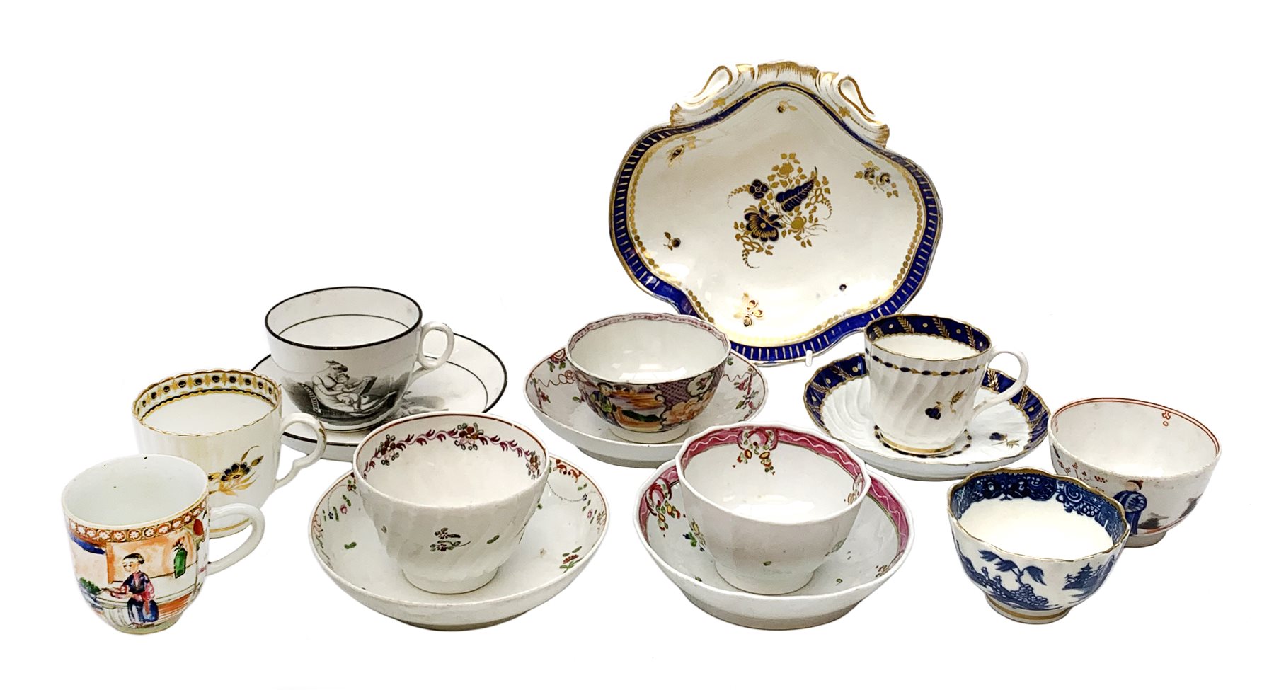 Collection of 18th century and 19th century porcelain, to including examples by Newhall and Worceste - Image 5 of 8