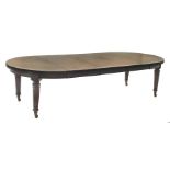 Spillman & Co. London - large Victorian mahogany extending dining table with three additional leaves