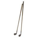 Golf - 19th century rut or track type iron with head indistinctly marked NIBLICK, hickory shaft mark