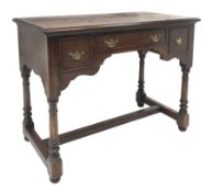 Bylaws Furniture - traditional oak desk dressing table fitted with three drawers, turned supports co