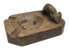 'Mouseman' oak ashtray by Robert Thompson of Kilburn, L10.3cm