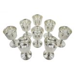 Set of eight silver goblets by Barker Ellis Silver Co, Birmingham 1973, H12cm approx 38oz