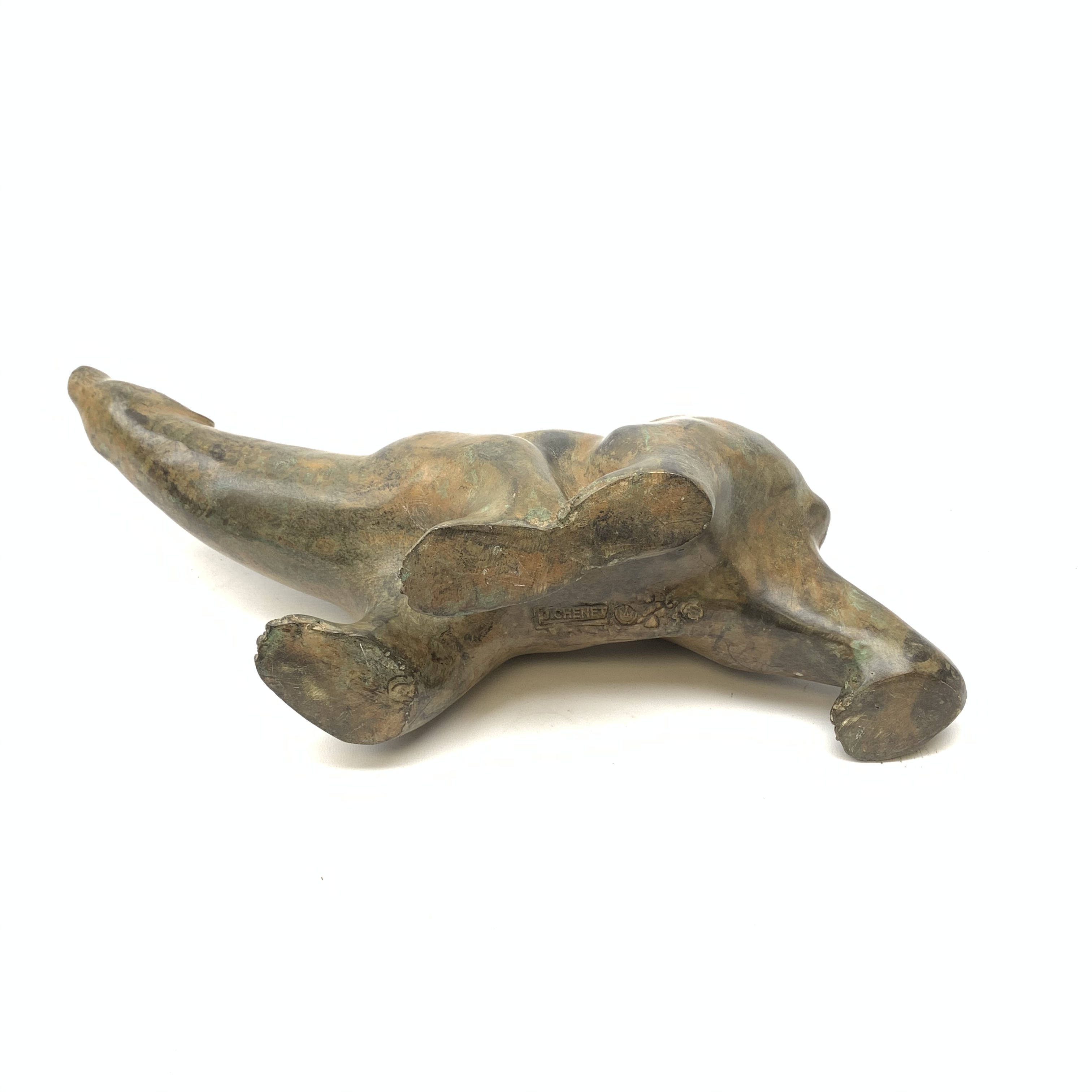 Pierre Chenet (French Contemporary): Polar Bear, bronze ochre patina nuanced with green, impressed s - Image 6 of 7