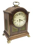 19th century mahogany bracket clock, white enamel Roman dial inscribed 'Cousens, 61 George St. Portm