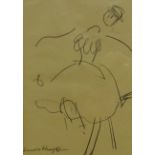 Dame Laura Knight RA (Staithes Group 1877-1970): Ballet Study, pencil sketch signed, with sketch ver