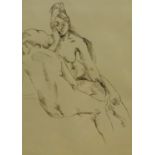 Peter Samuelson (British 1912-1996): 'Two Nudes', pen and ink c.1950 unsigned 30cm x 21cm Provenanc