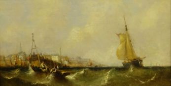 Attrib. Adolphus Knell (British fl.1860-1890): Shipping off the Coast, oil on canvas unsigned 28cm x